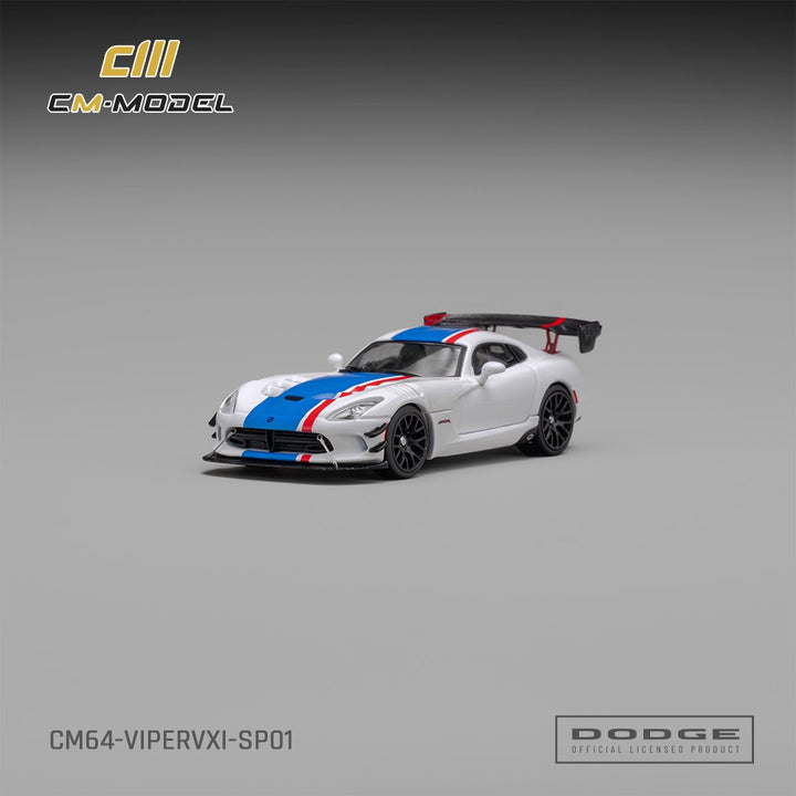 [Preorder] CM Model 1:64 Dodge Viper VXI ACR White with blue and red stripes CM64-ViperVXI-SP01