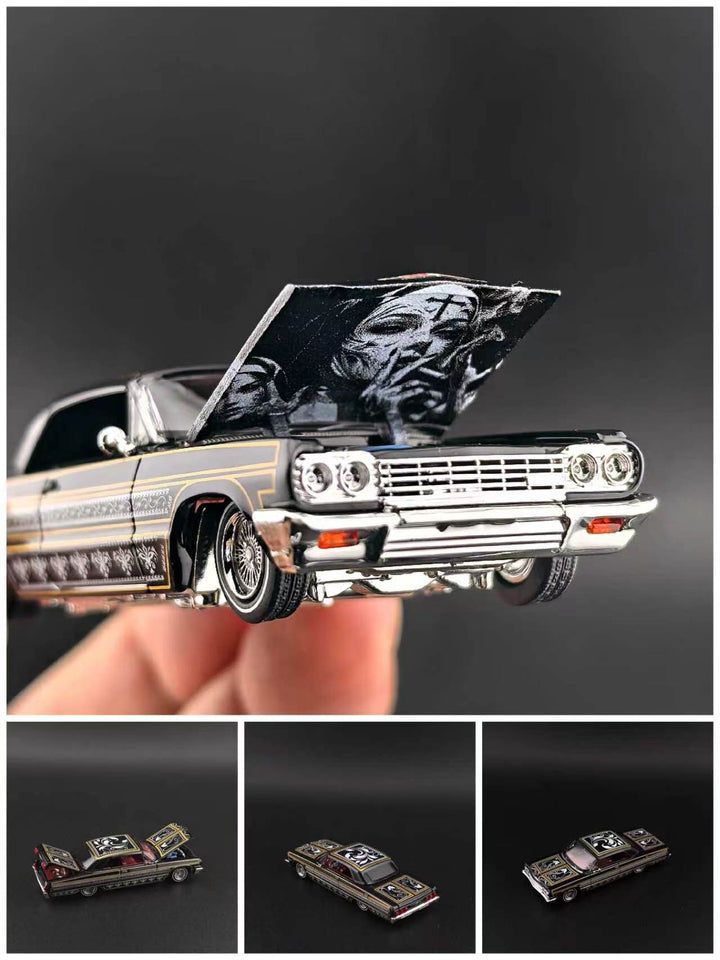 [Preorder] Fine Works 1:64 Chevrolet Impala Lowrider Black Gold Bouncing Car (2 Versions)