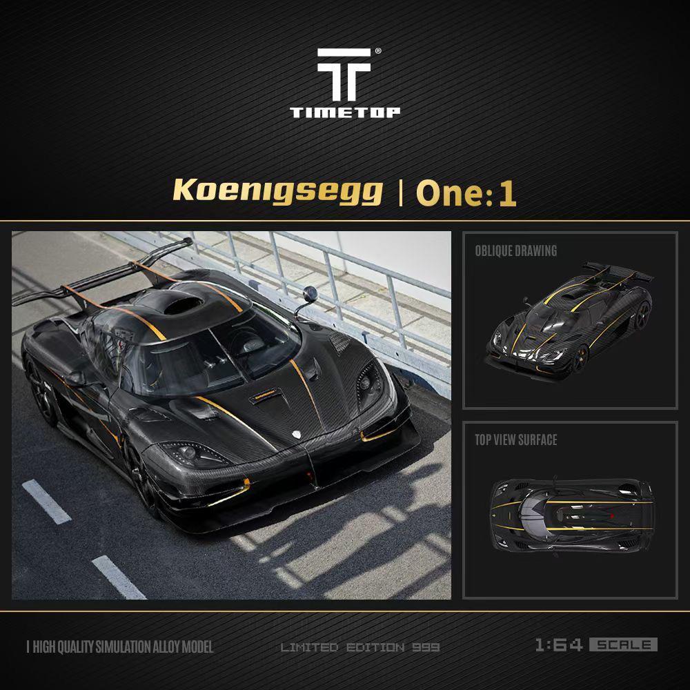Time Top 1:64 Koenigsegg One:1 Carbon Gold / Pink (2 Colours)