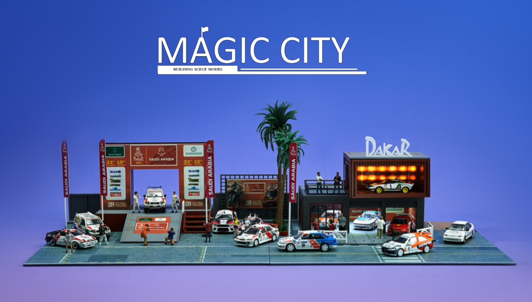Magic City 1:64 Diorama DAKAR Rally Garage Scene 110068