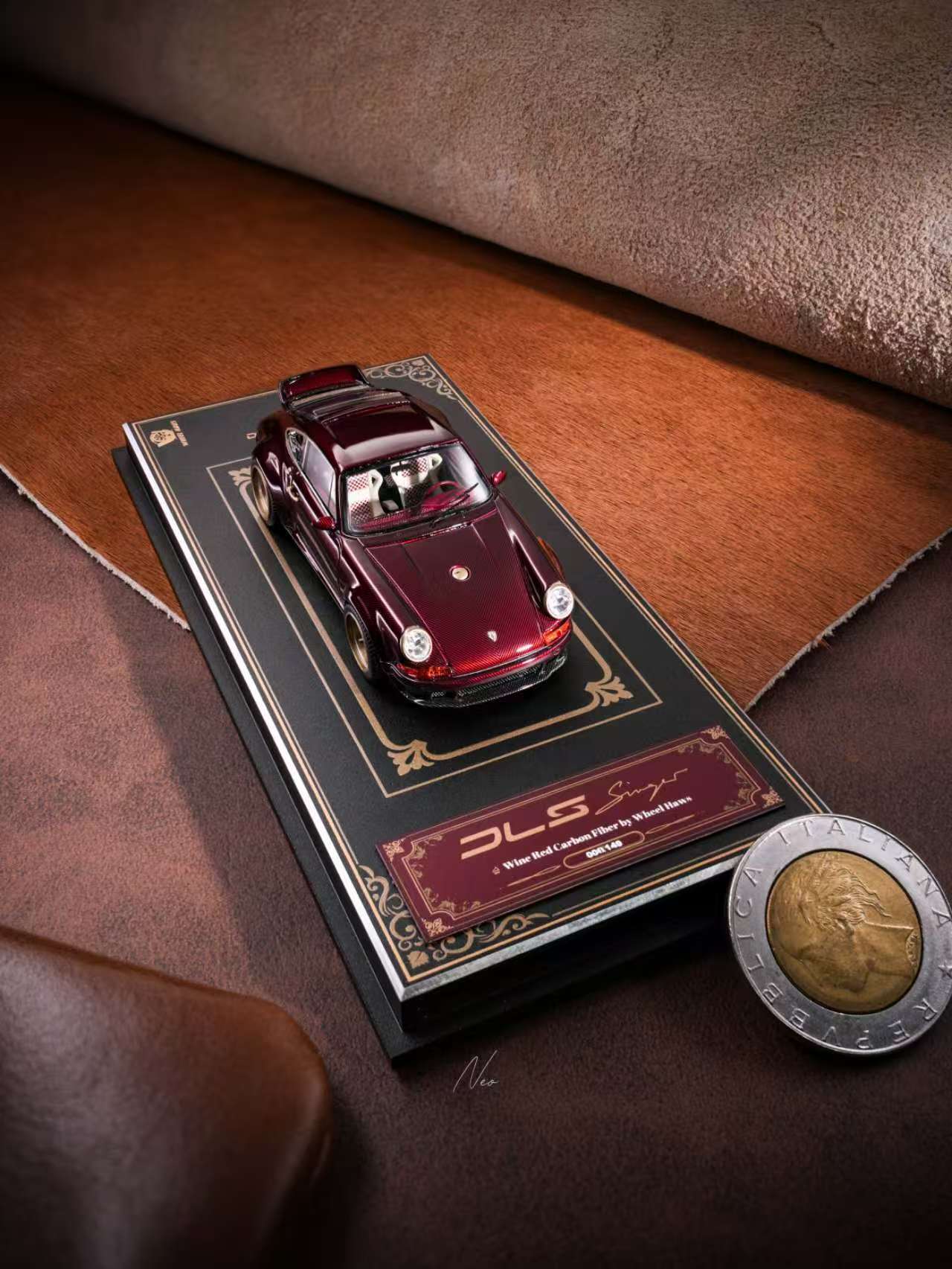 DeepMaker x Wheel Haus 1:64 Porsche Singer DLS Wine Red Carbon