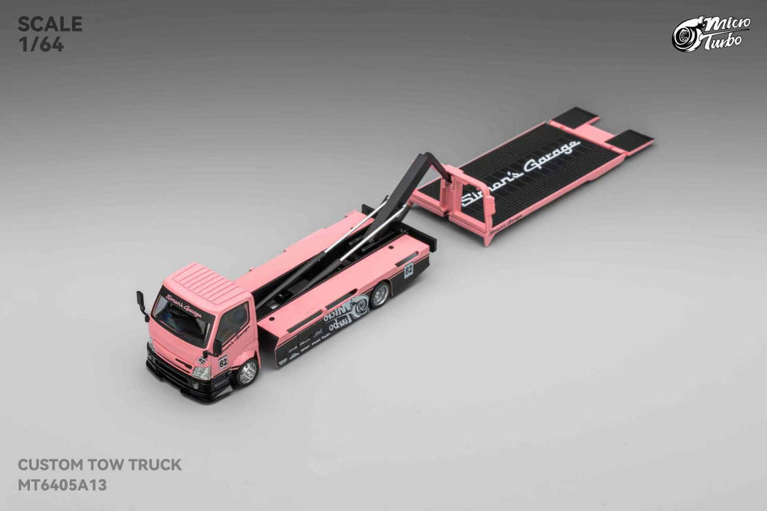 [Preorder] Microturbo 1:64  SIMON'S GARAGE CUSTOM TOW TRUCK  Metallic Pink MT6405A13