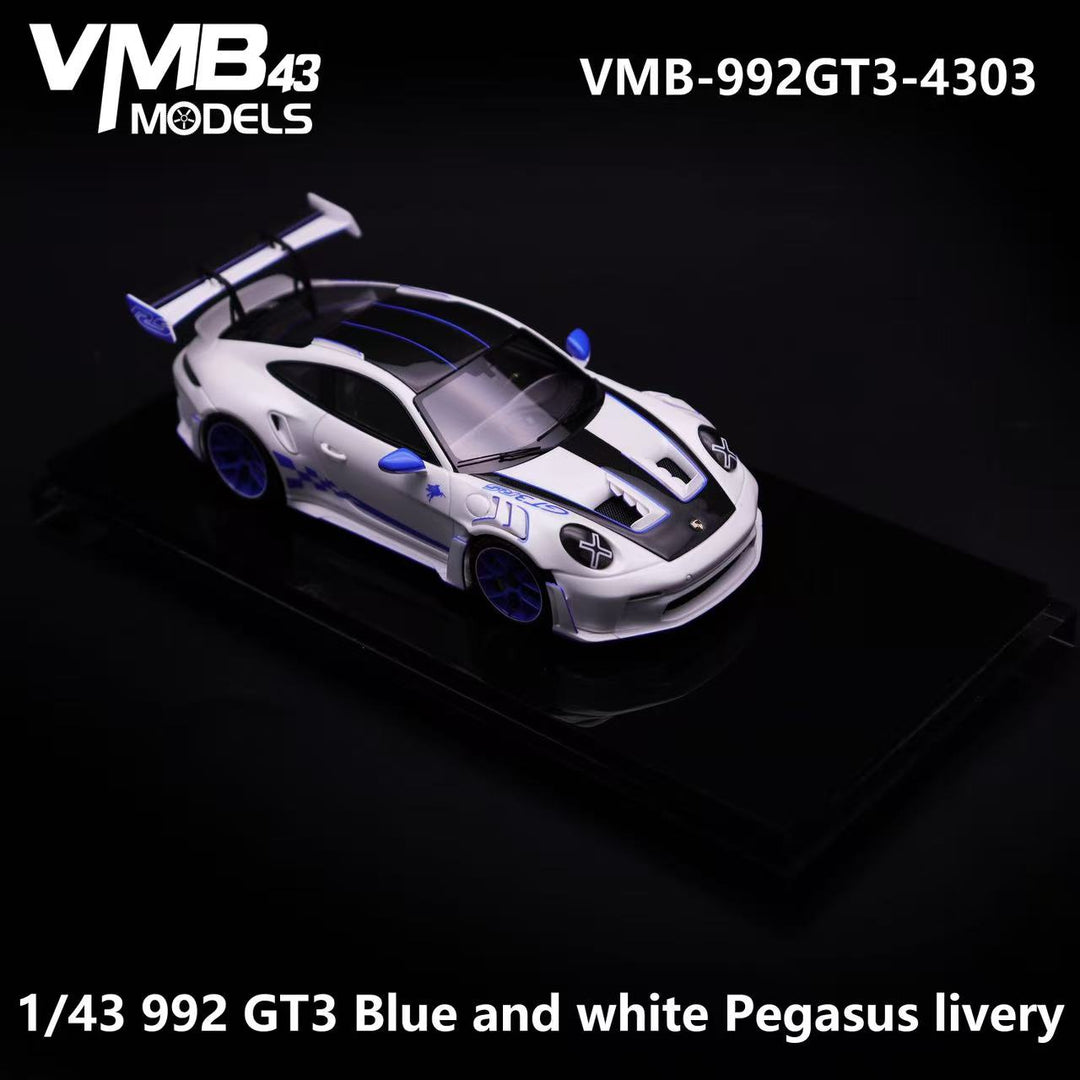 [Preorder] VMB 1:43 992 GT3 RS Blue and white Pegasus livery VMB-992GT3-4303