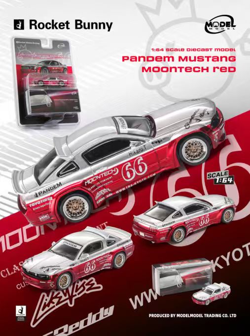 [Preorder] Model Model 1:64 Pandem Mustang Red Silver MM64-PM-004