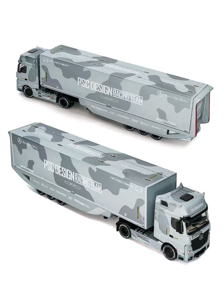 [Preorder] TimeMicro 1:64 Mercedes-Benz: Actros Aero Trailer PSC Fighter Jet Gray TM646753