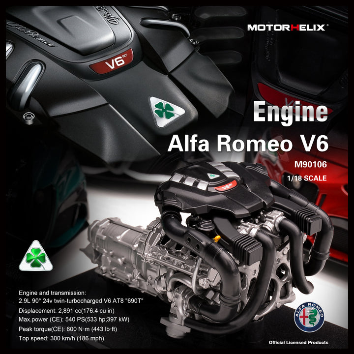 [Preorder] MOTORHELIX 1:18 Alfa Romeo V6 Engine (GTA Version)