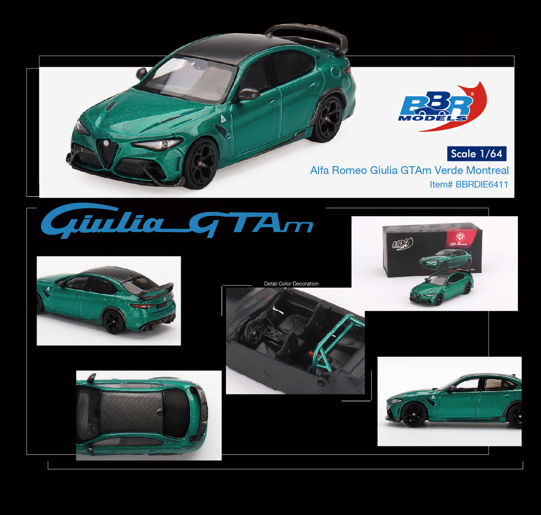 BBR Models 1:64 Alfa Romeo Giulia GTAm Verde Montreal BBRDIE6411