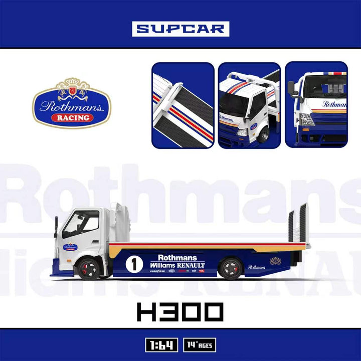 [Preorder] SUPCAR 1:64 H300 Flatbed Transport Trailer Rothmans SC647254