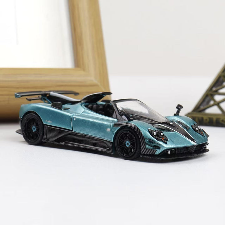 Rhino Model X Decode 1:64 Pagani Zonda Kunlun Carbon Fiber Blue