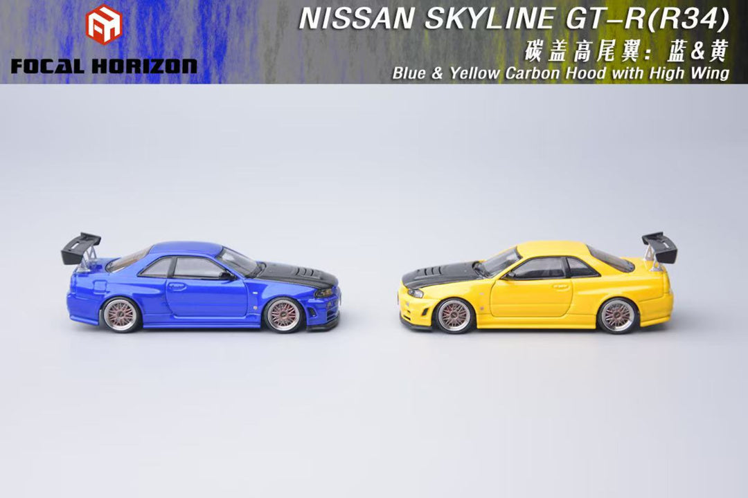 [Preorder] Focal Horizon 1:64 Nissan Skyline GT-R R34 Z-Tune Carbon-Hood Version (2 Colours)