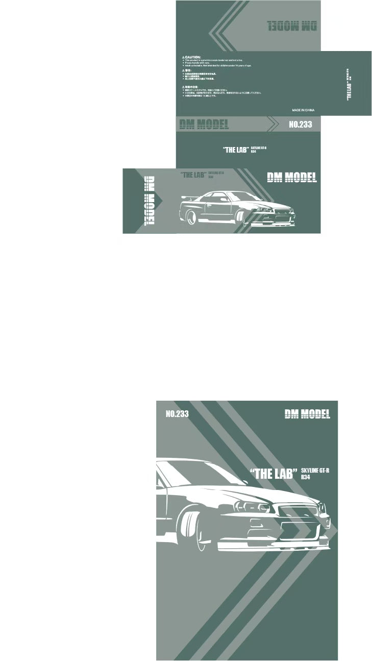 [Preorder] DM Model 1:64 Nissan R34 Hanging Card Board (6 Colors)