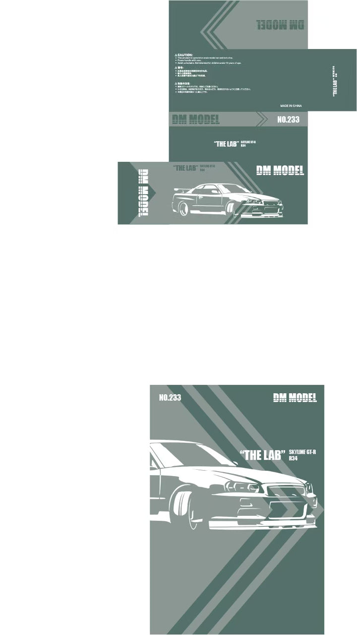 [Preorder] DM Model 1:64 Nissan R34 Hanging Card Board (6 Colors)