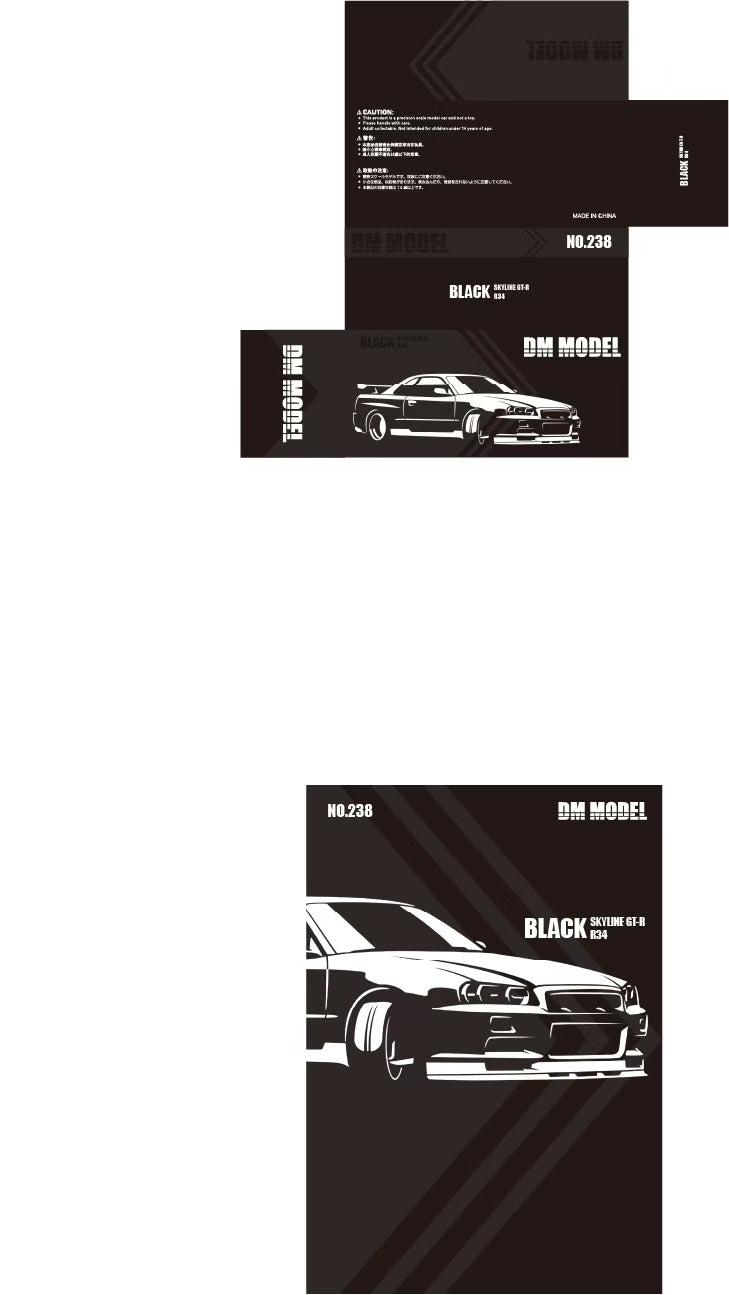 [Preorder] DM Model 1:64 Nissan R34 Hanging Card Board (6 Colors)