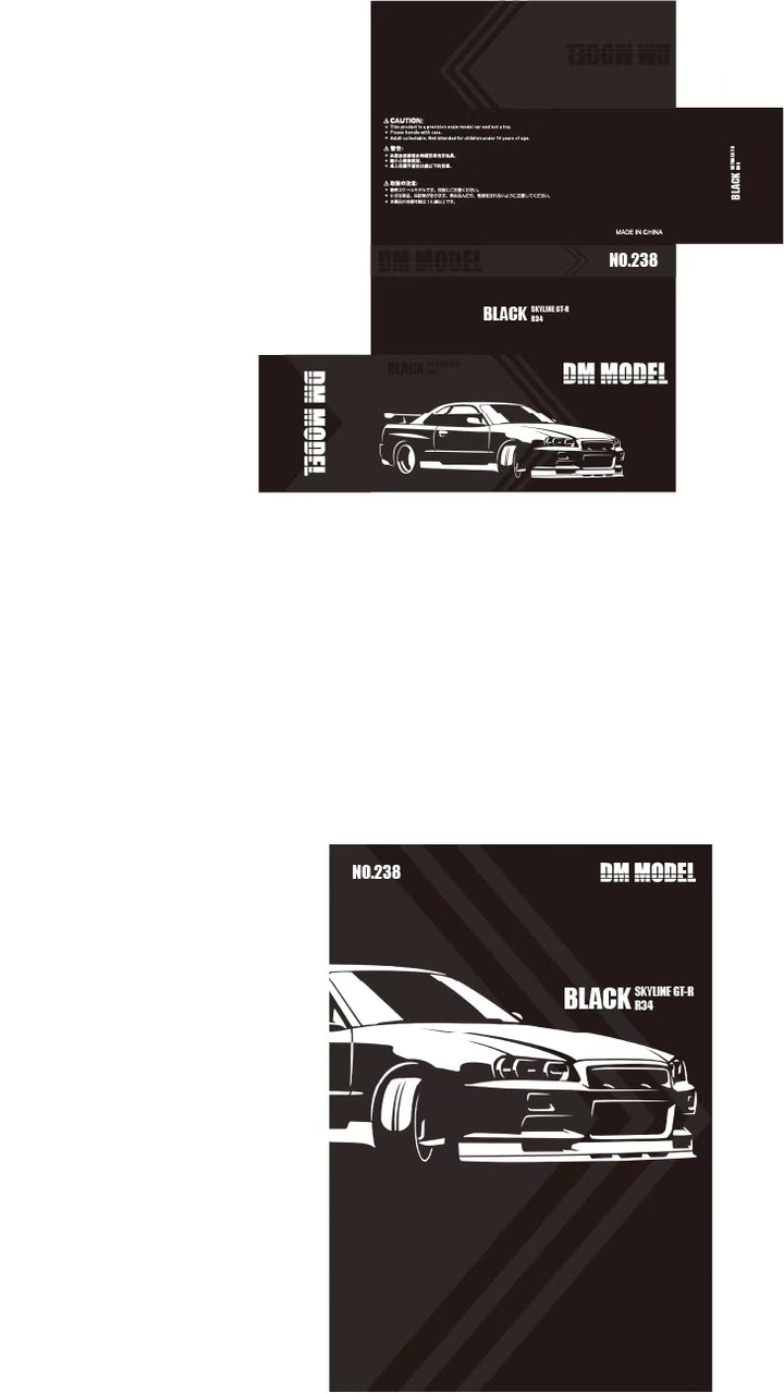 [Preorder] DM Model 1:64 Nissan R34 Hanging Card Board (6 Colors)