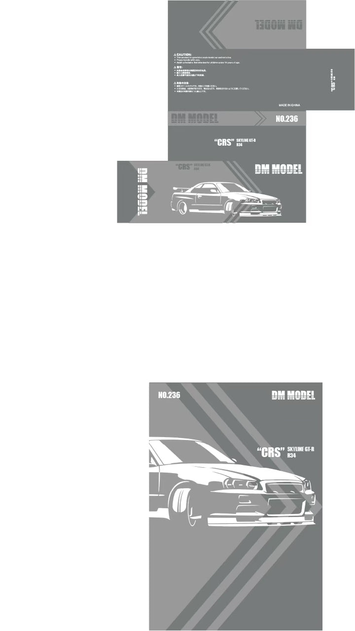 [Preorder] DM Model 1:64 Nissan R34 Hanging Card Board (6 Colors)