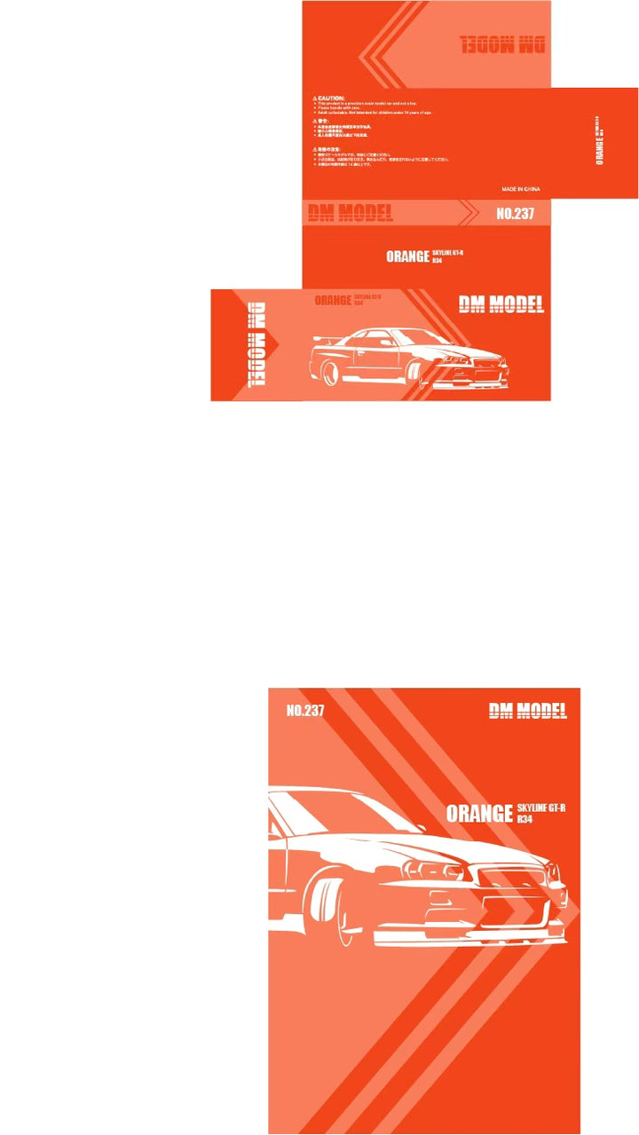[Preorder] DM Model 1:64 Nissan R34 Hanging Card Board (6 Colors)