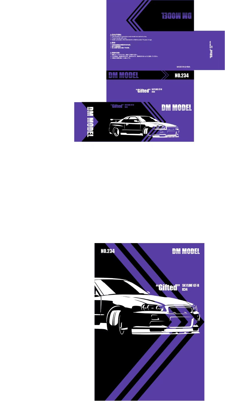 [Preorder] DM Model 1:64 Nissan R34 Hanging Card Board (6 Colors)
