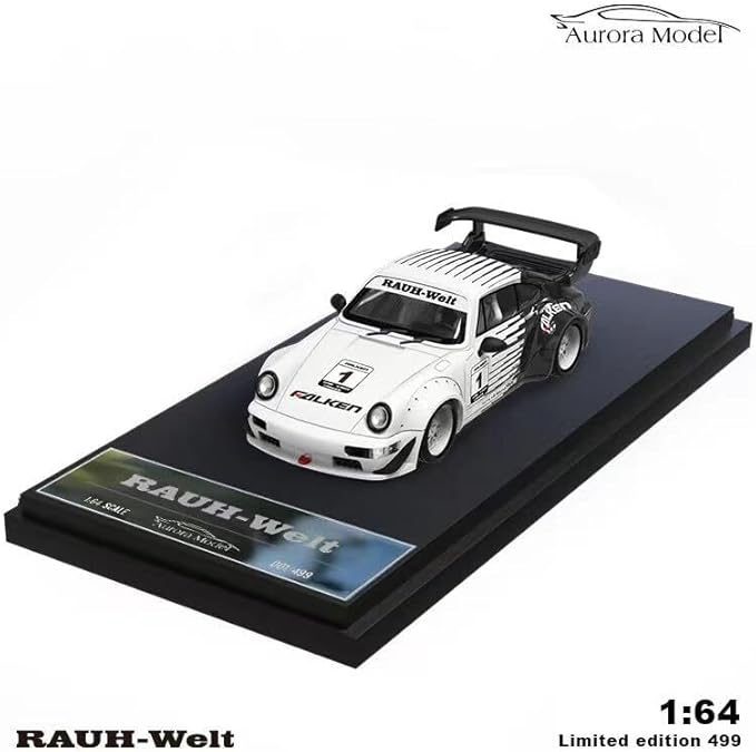 Aurora Model 1:64 Porsche 964 Black and white Falken livery