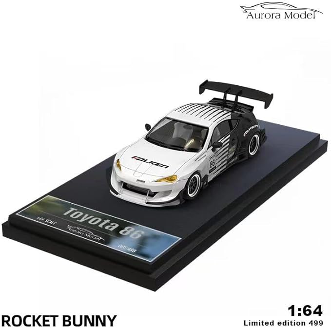 Aurora Model 1:64 Toyota 86 Black and white Falken livery (3 Variants)