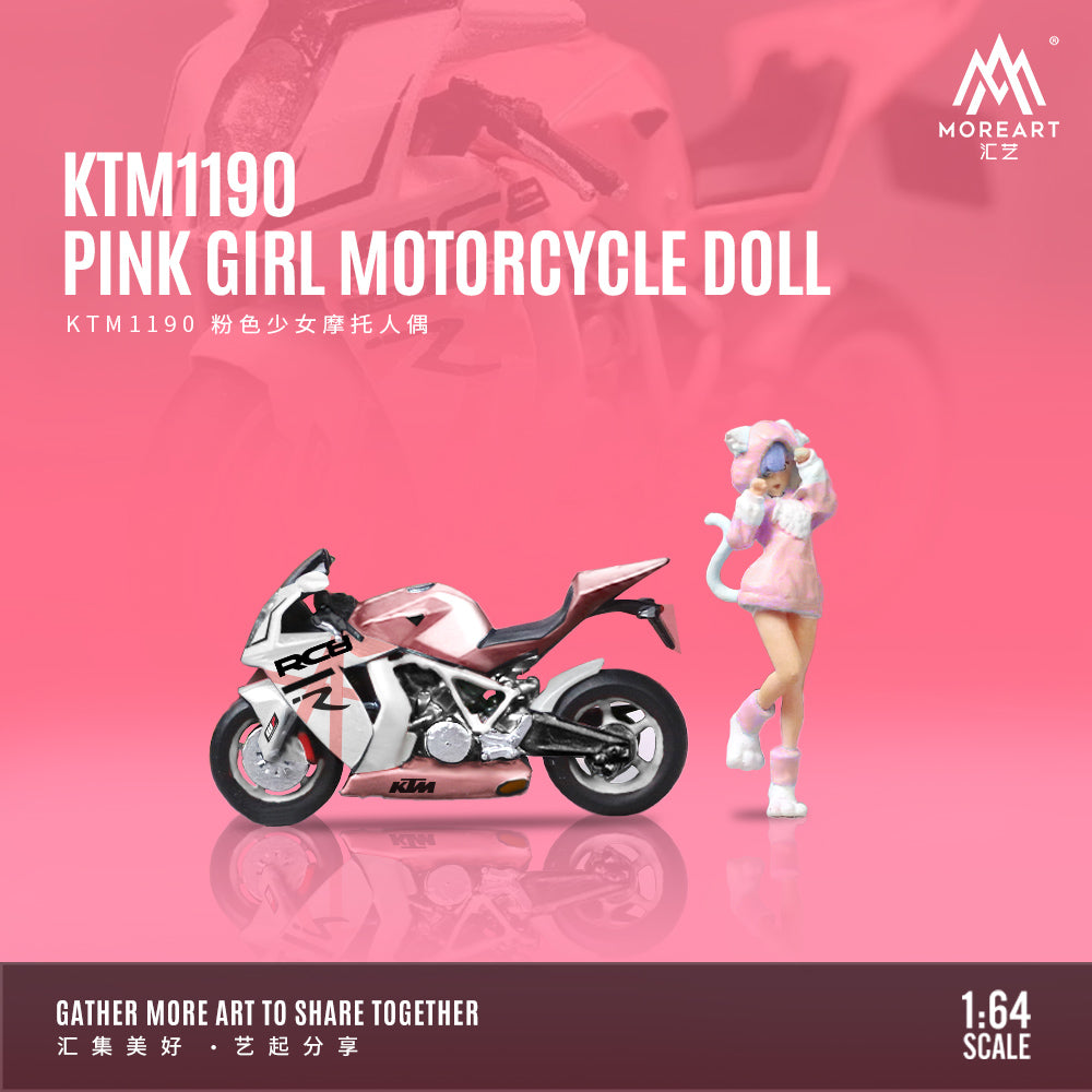 [Preorder] MoreArt 1:64 KTM1190 PINK GIRL MOTORCYCLE DOLL MO222099