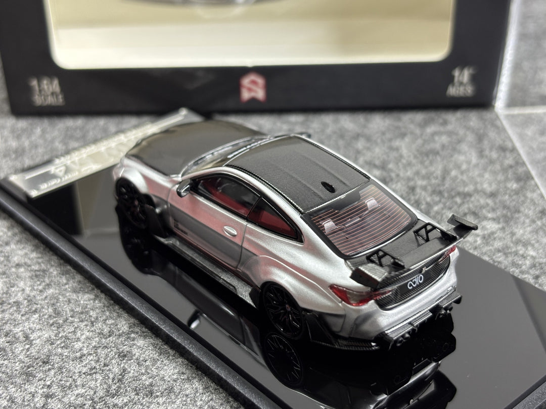 [Preorder] Street Weapon 1:64 BMW G82 M4 Wide-Body Modified - Alexander Silver Carbon Cap