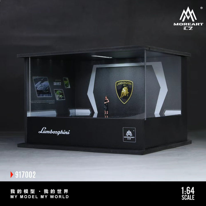 [Preorder] MoreArt 1:64 Lamborghini and Porsche Turntable Showroom (2 Versions) MO917001/MO917002