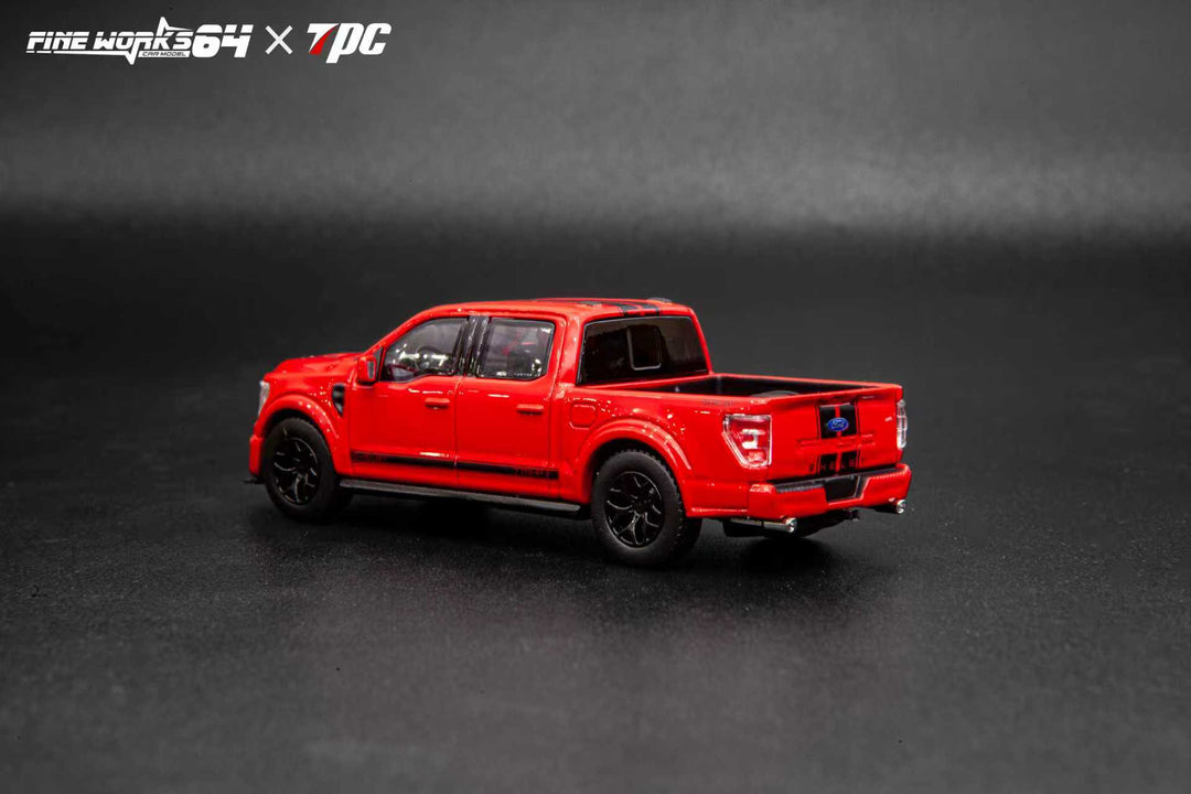 Fine Works64 x TPC 1:64 Ford Shelby Pickup Truck F150 Red Stripes