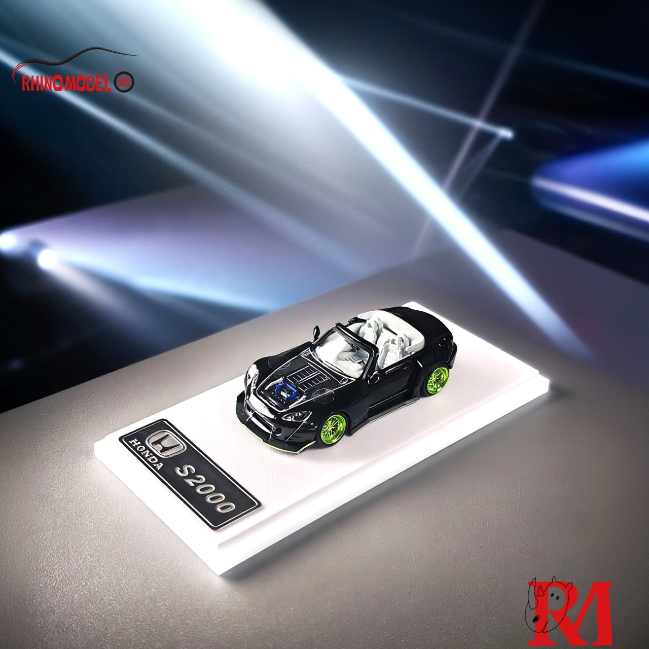 Rhino Model 1:64 Honda S2000 modified wide-body Roadster - Black