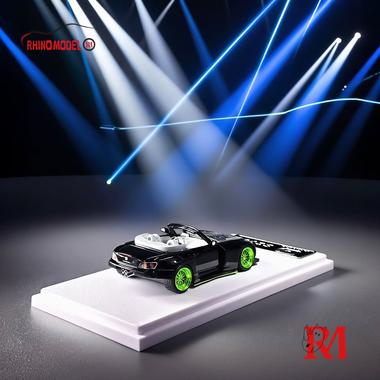 Rhino Model 1:64 Honda S2000 modified wide-body Roadster - Black