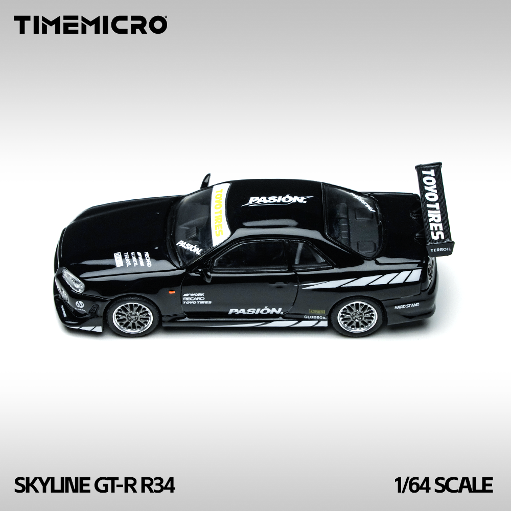 [Preorder] TimeMicro 1:64 Nissan Skyline GTR R34 Black TM800504