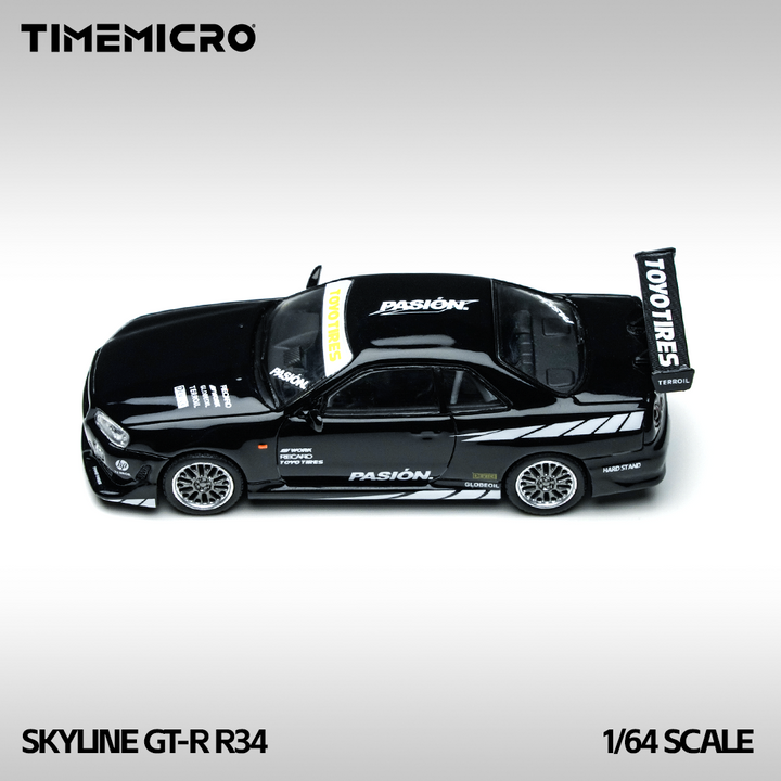 [Preorder] TimeMicro 1:64 Nissan Skyline GTR R34 Black TM800504