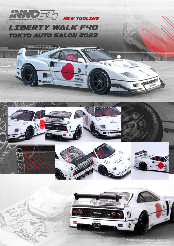 Inno64 1:64 LBWK Ferrari F40 Tokyo Auto Salon 2023 IN64-LBWKF40-TAS23