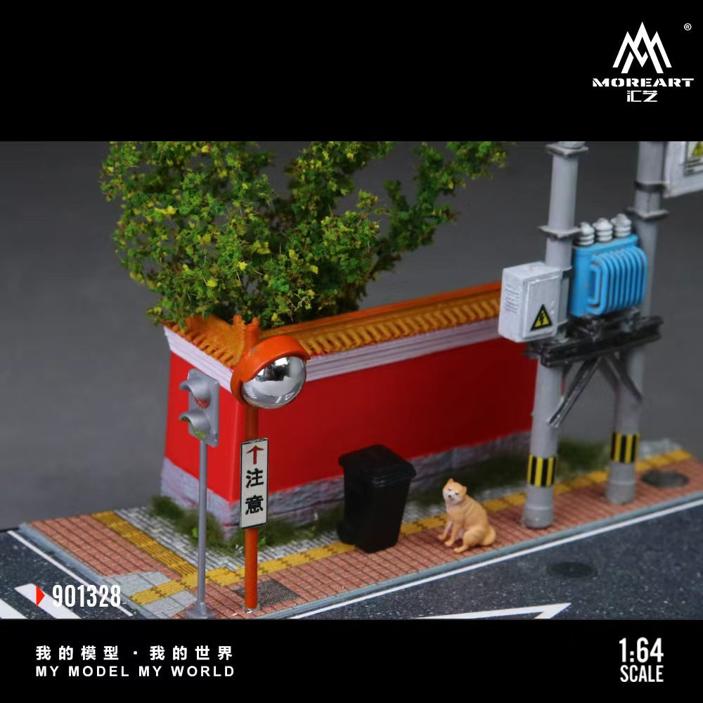 [Preorder] MoreArt 1:64 CITY RED WALL CORNER SCENE MODEL MO901328