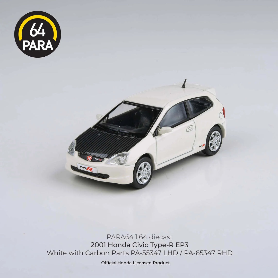 Para64 1:64 2014 Honda 2001 Civic Type R EP3 White / Carbon Parts