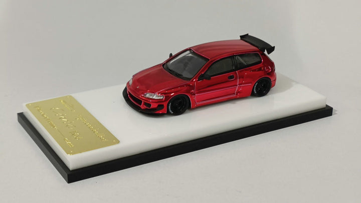 Model Collect 1:64 Honda Civic EG6 Rocket Bunny - Chrome Red