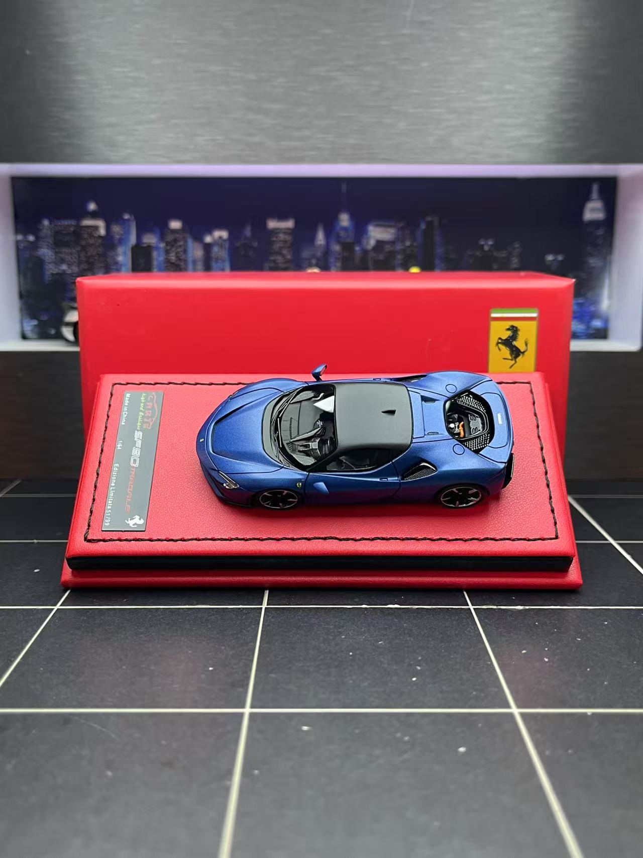 Art Model 1:64 Ferrari SF90 Blue Hardtop – Horizon Diecast