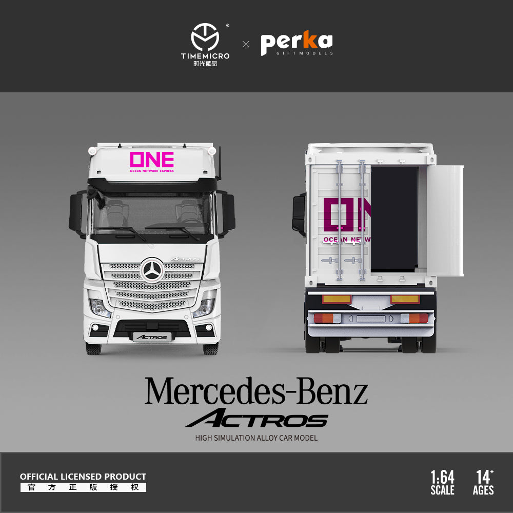 TimeMicro + Perka 1:64 Mercedes-Benz Actros Container Truck (2 Versions)