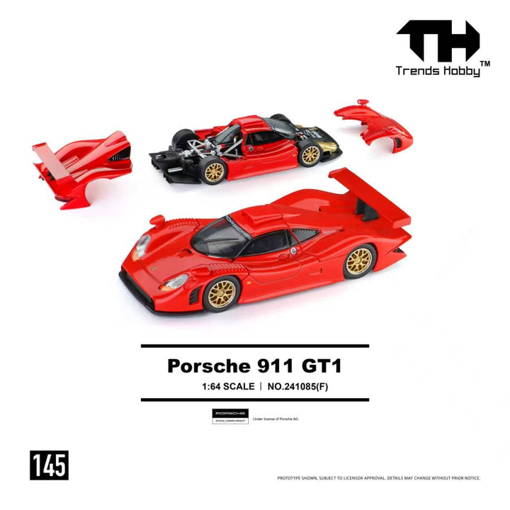 [Preorder] Trends Hobby 1:64 Porsche 911 GT1 1998 Red 241085(F)