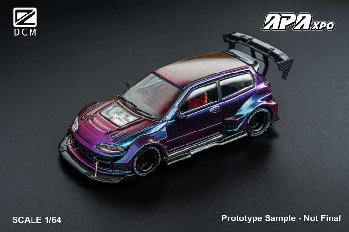 [Preorder] DCM 1:64 Honda Kevmannz 1996 EG6 Hatchback Wide Body - Foshan Limited Edition (2 Versions)