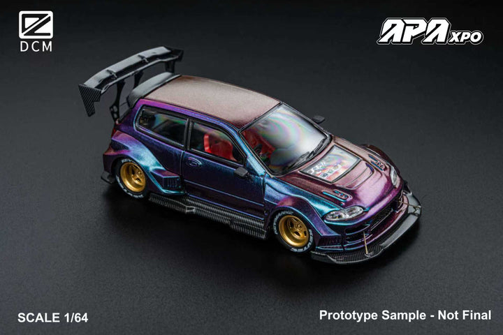 [Preorder] DCM 1:64 Honda Kevmannz 1996 EG6 Hatchback Wide Body - Foshan Limited Edition (2 Versions)