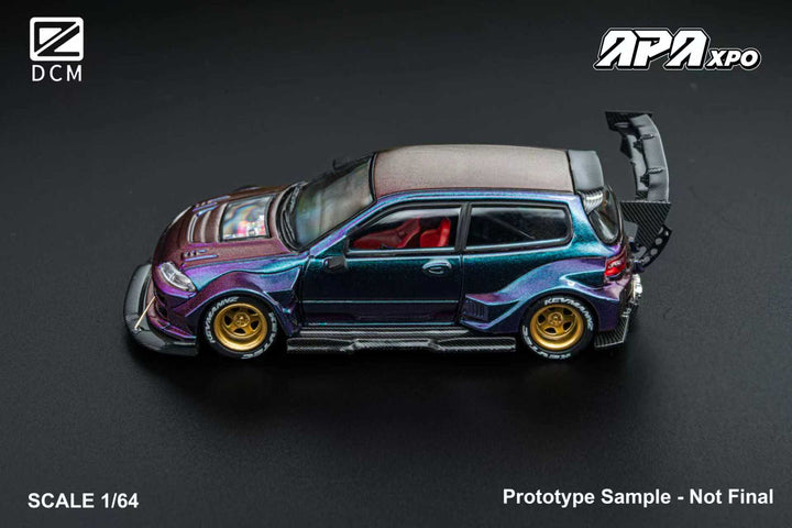 [Preorder] DCM 1:64 Honda Kevmannz 1996 EG6 Hatchback Wide Body - Foshan Limited Edition (2 Versions)
