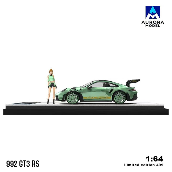 [Preorder] Aurora Model 1:64 Porsche 992 GT3 RS Mint Green and White Gold (4 Versions)