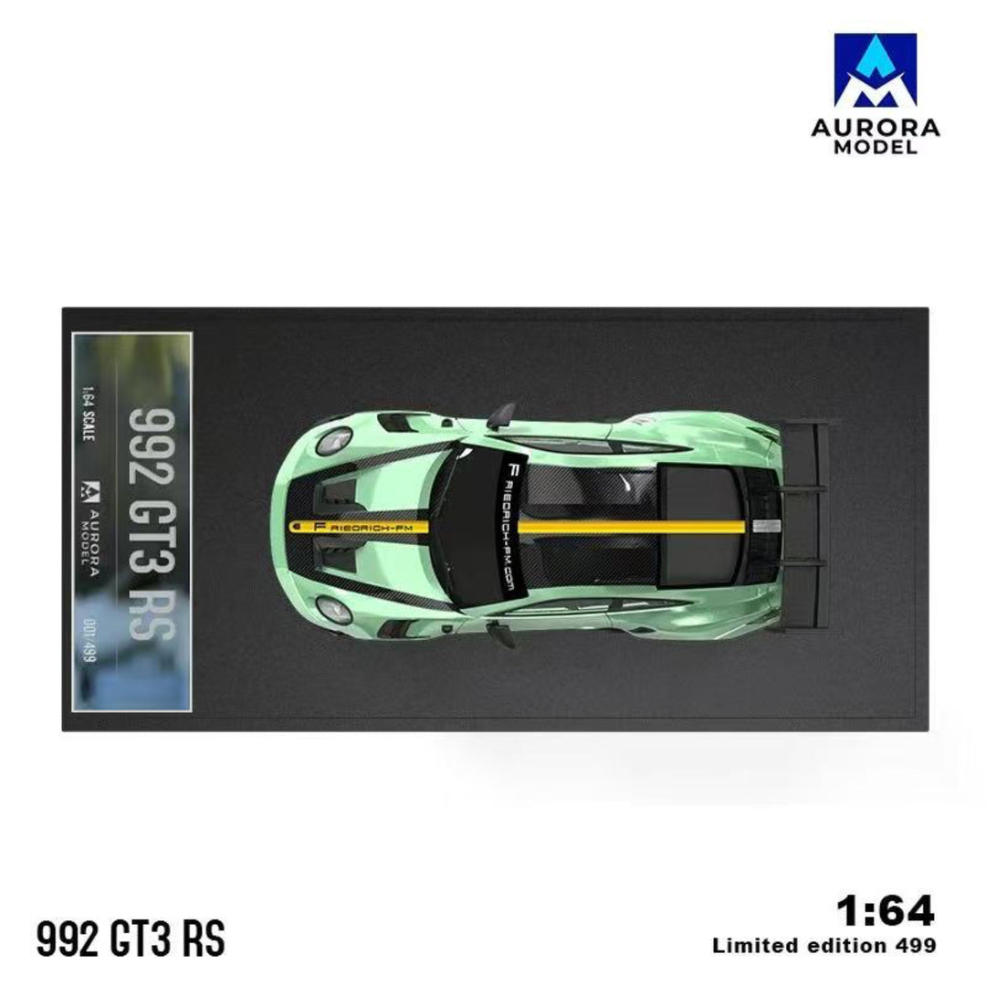 [Preorder] Aurora Model 1:64 Porsche 992 GT3 RS Mint Green and White Gold (4 Versions)