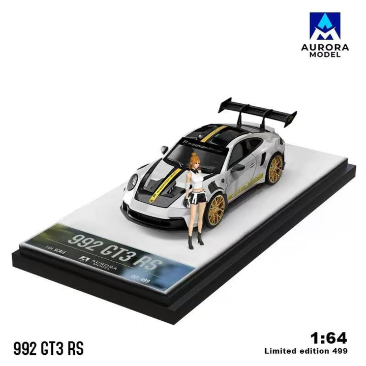 [Preorder] Aurora Model 1:64 Porsche 992 GT3 RS Mint Green and White Gold (4 Versions)