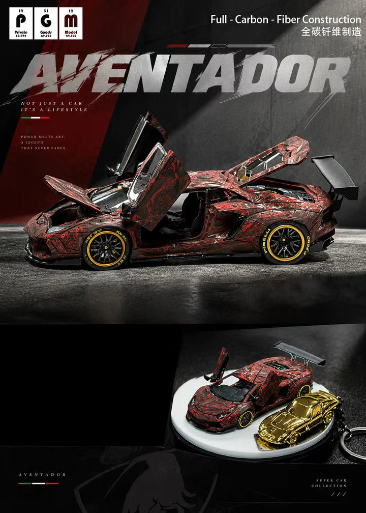 [Preorder] PGM 1:64 Lamborghini LB700 Red Carbon Bull Foshan APAxpo Exhibition | Event Exclusive