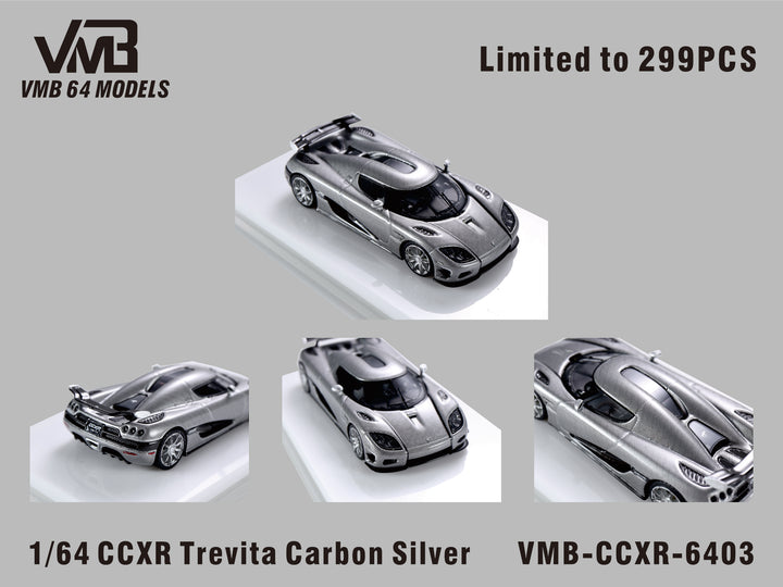 [Preorder] VMB 1:64 Koenigsegg CCXR Trevita - Carbon Silver