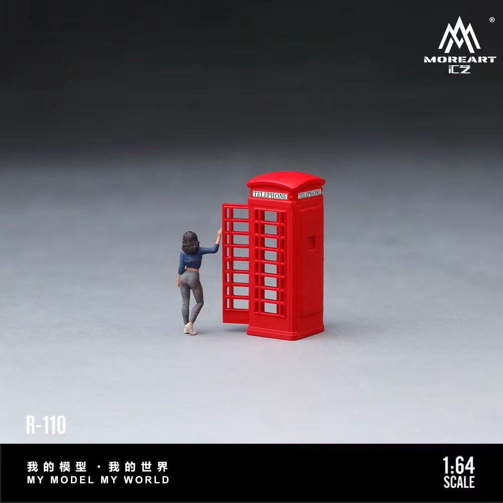 [Preorder] MoreArt 1:64 TELEPHONE BOOTH STREET SHOT GIRL FIGURE SET MO223110