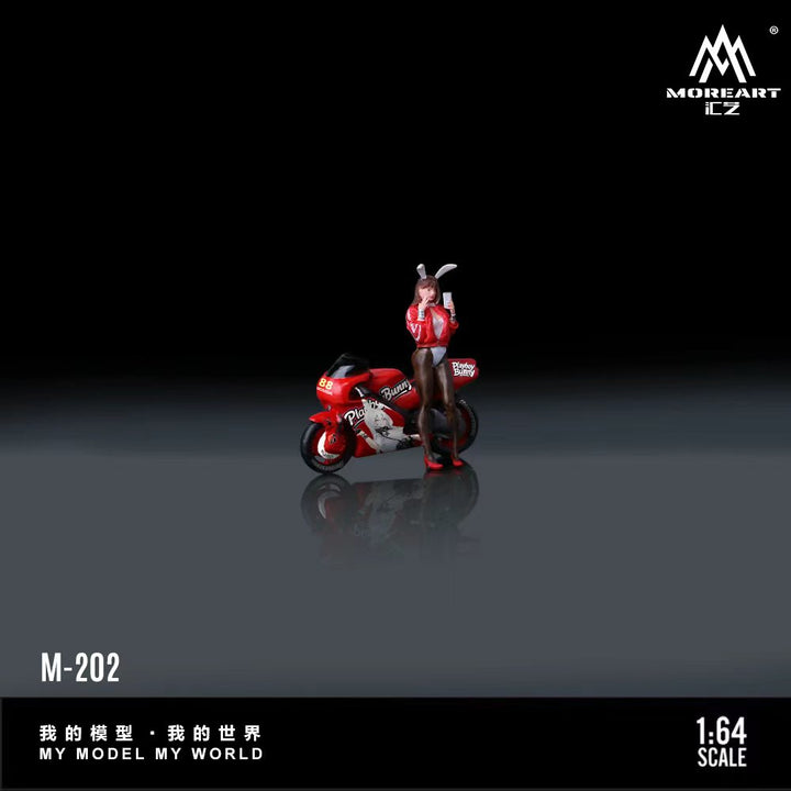 MoreArt 1:64 Honda Red Bunny Girl Motorcycle Doll MO222202
