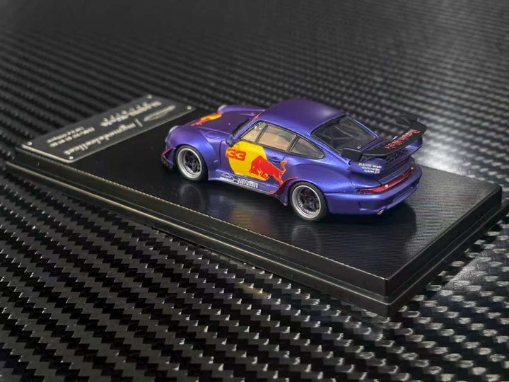 [Preorder] Model Collect 1:64 Porsche RWB993 High Wing Matte Purple Red Bull Livery MC640023T