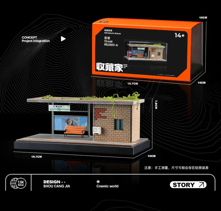 [Preorder] SHOU CANG JIA 1:64 JAPANESE-STYLE OPEN-AIR TRAM WAITING STATION  SCJ-82009-A